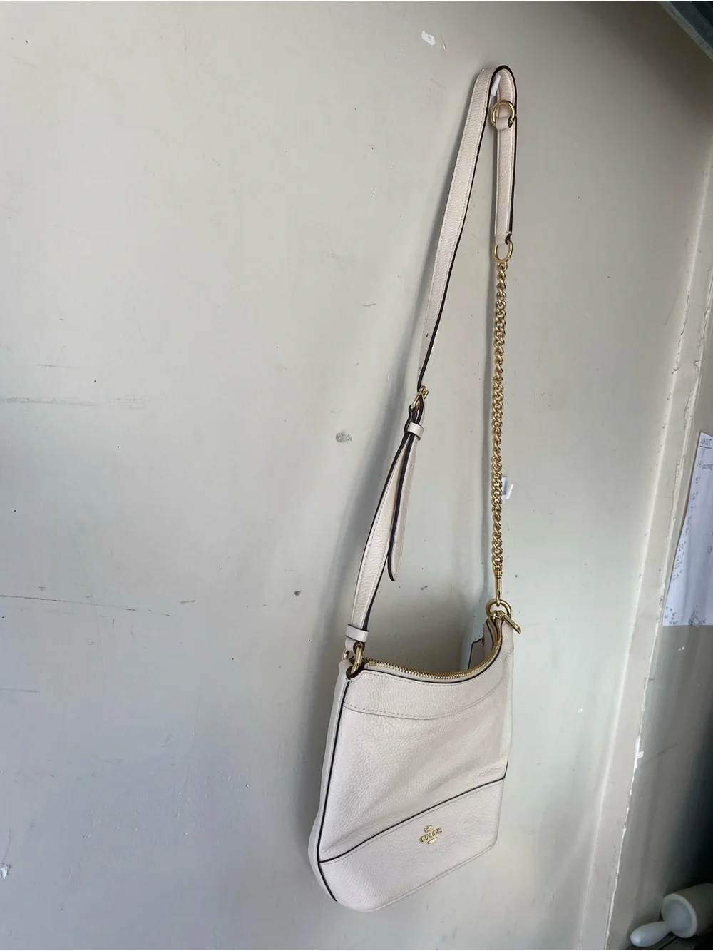 Coach Paxton Duffle F72692 Chalk White Pebble Leather Crossbody Bag Y2K